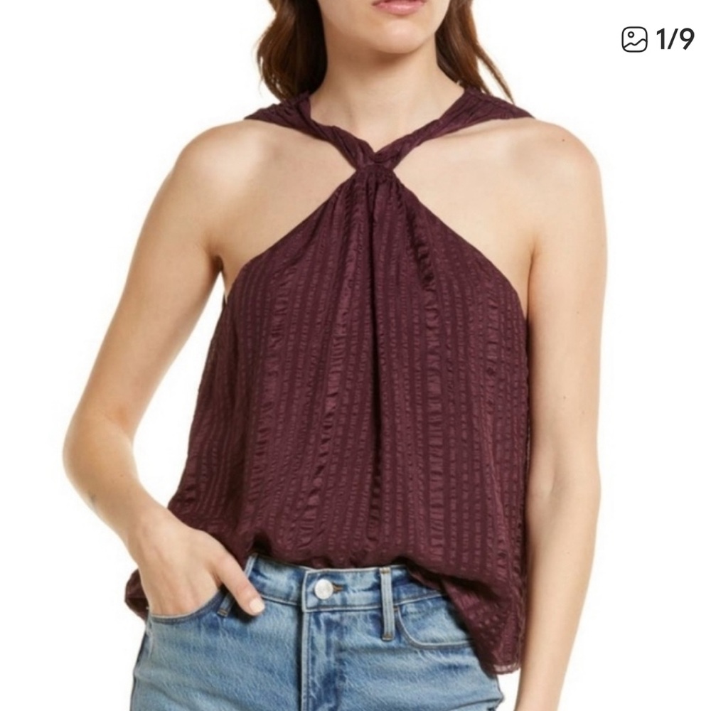 FRAME Draped Textured Silk Halter size m in EUC